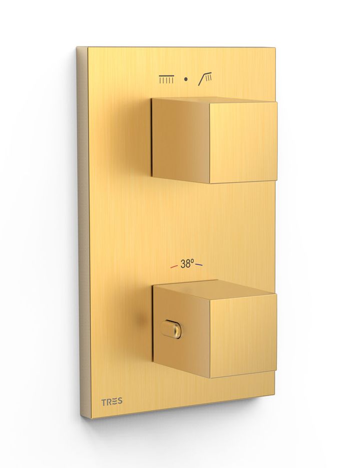 Tres Therm-Box rubinetto per vasca e doccia da incasso si oro 00625001OM