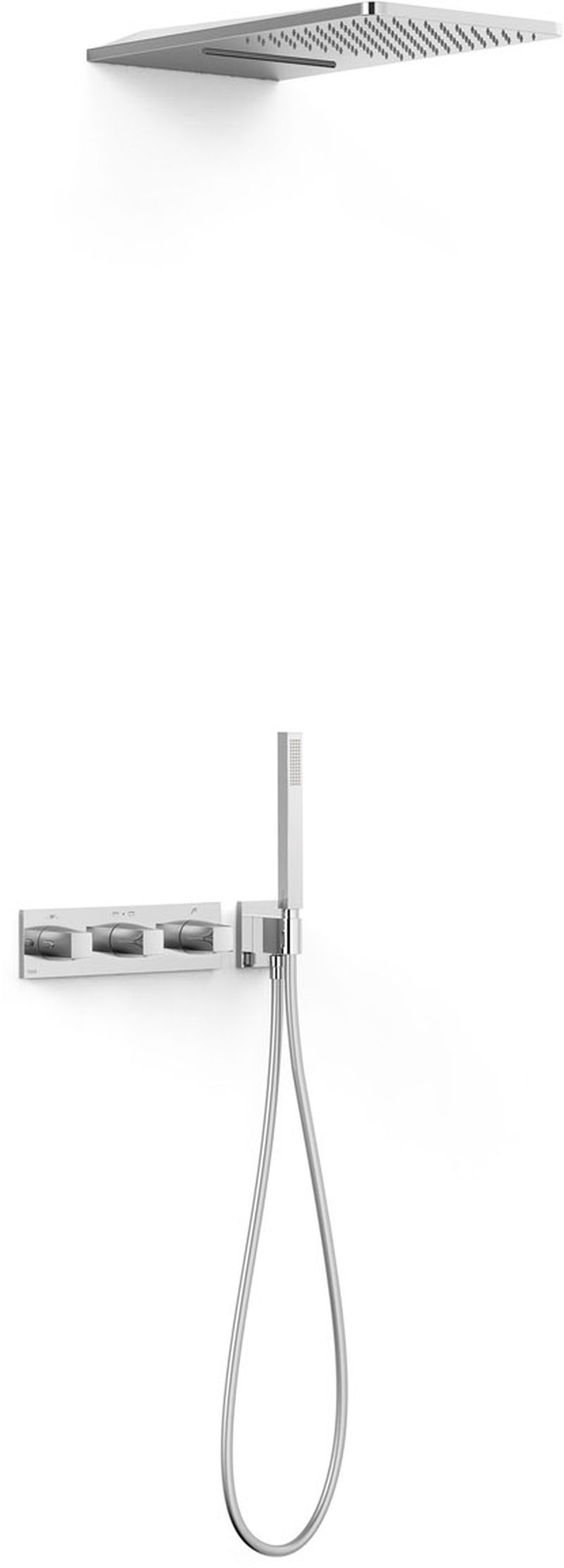 Tres B-System set doccia da incasso con termostato con soffione cromo 30725305