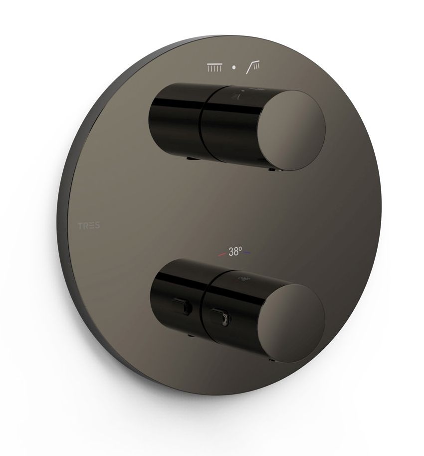 Tres Therm-Box rubinetto per vasca e doccia da incasso con termostato nero 26225001KM