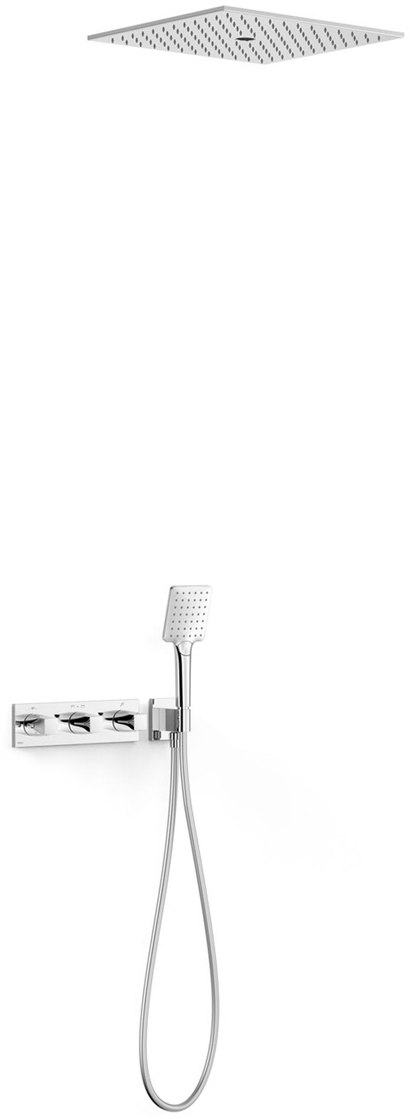 Tres B-System set doccia da incasso con termostato con soffione cromo 30725306