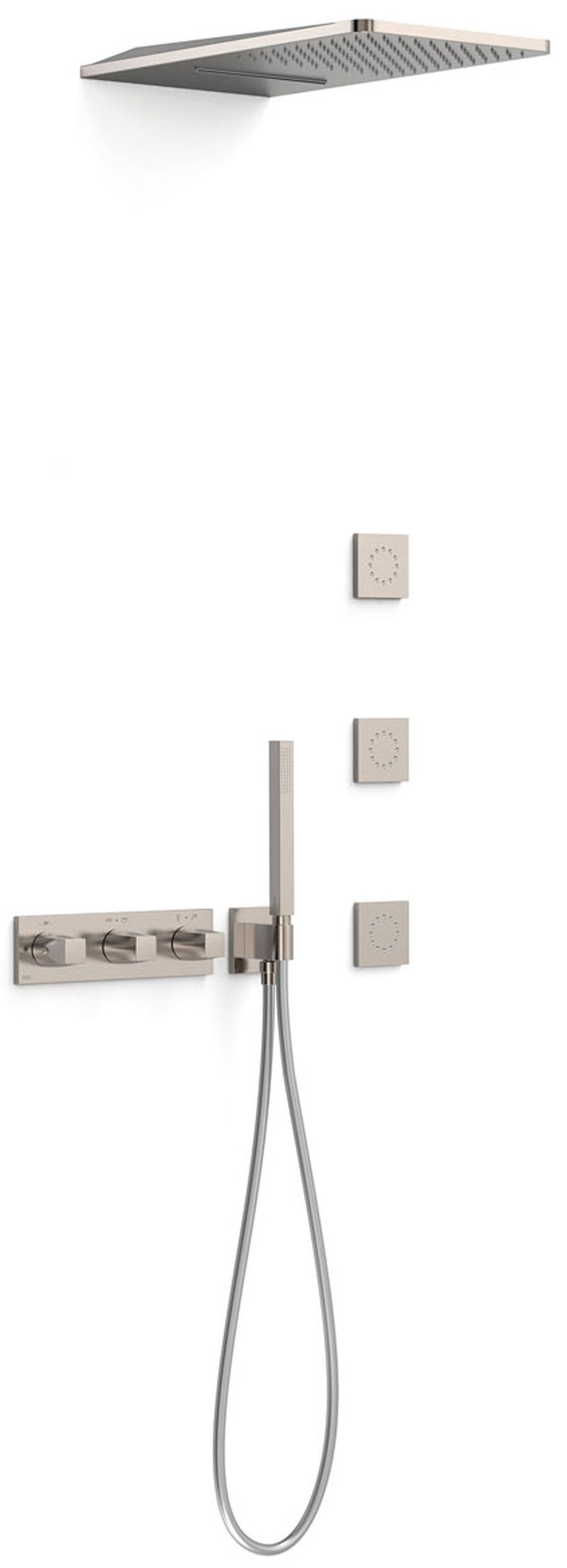 Tres B-System set doccia da incasso con termostato con soffione acciaio 30725405AC