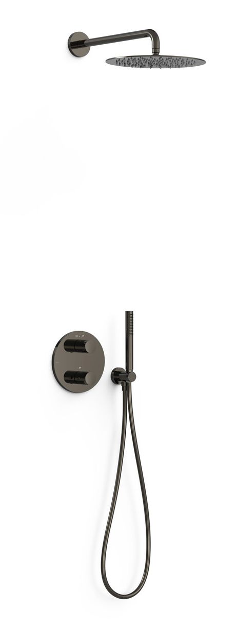 Tres Therm-Box set doccia da incasso con termostato con soffione nero 26225004KM