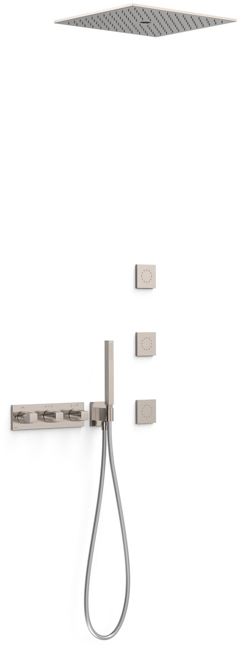 Tres B-System set doccia da incasso con termostato con soffione acciaio 30725406AC
