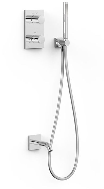 Tres Therm-Box set per vasca e doccia da incasso con termostato cromo 06225006