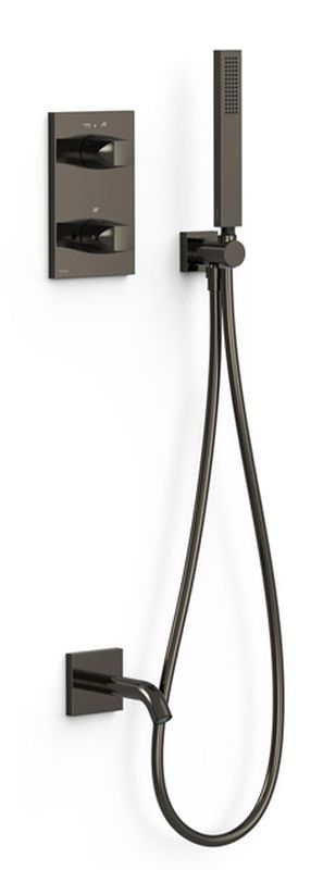 Tres Therm-Box set per vasca e doccia da incasso con termostato nero 21125007KM