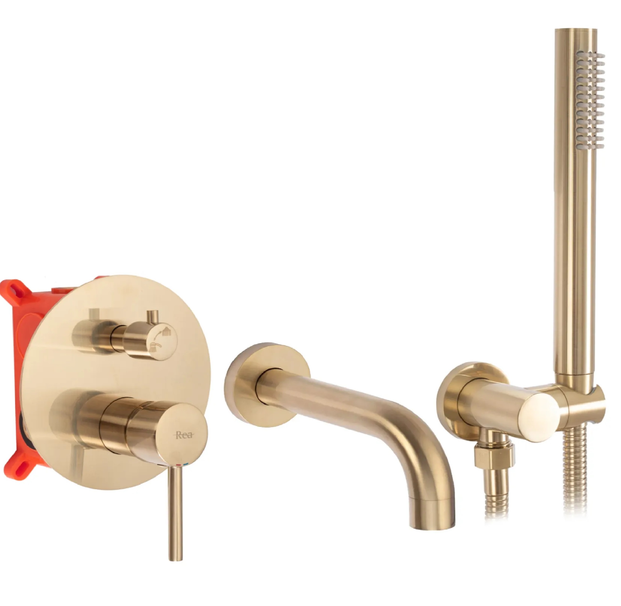 Rea Lungo set per vasca e doccia da incasso oro REA-B7503