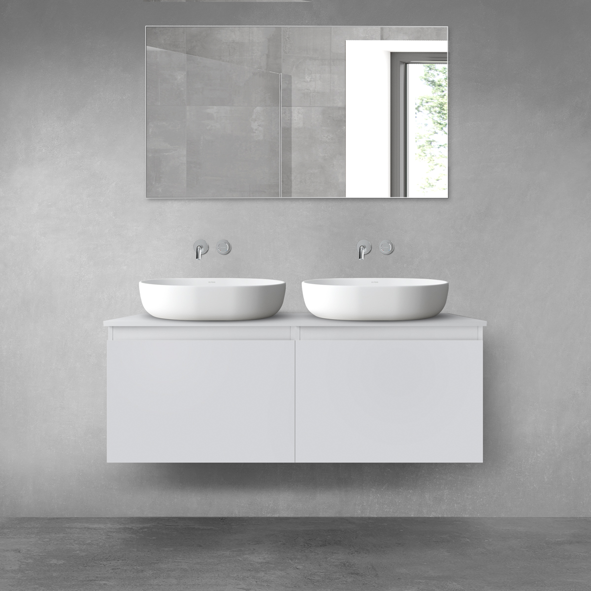 Set armadietto Oltens Vernal 60013700, piano sopra armadietto Oltens Vernal 63007700