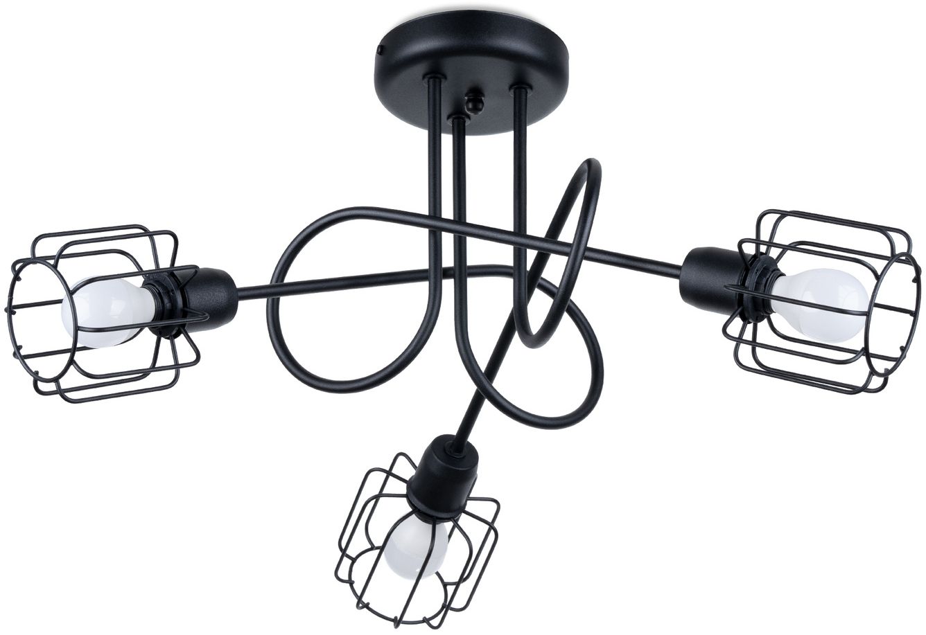 Sollux Lighting Beluci lampada da soffitto 3x40 W nero SL.1118