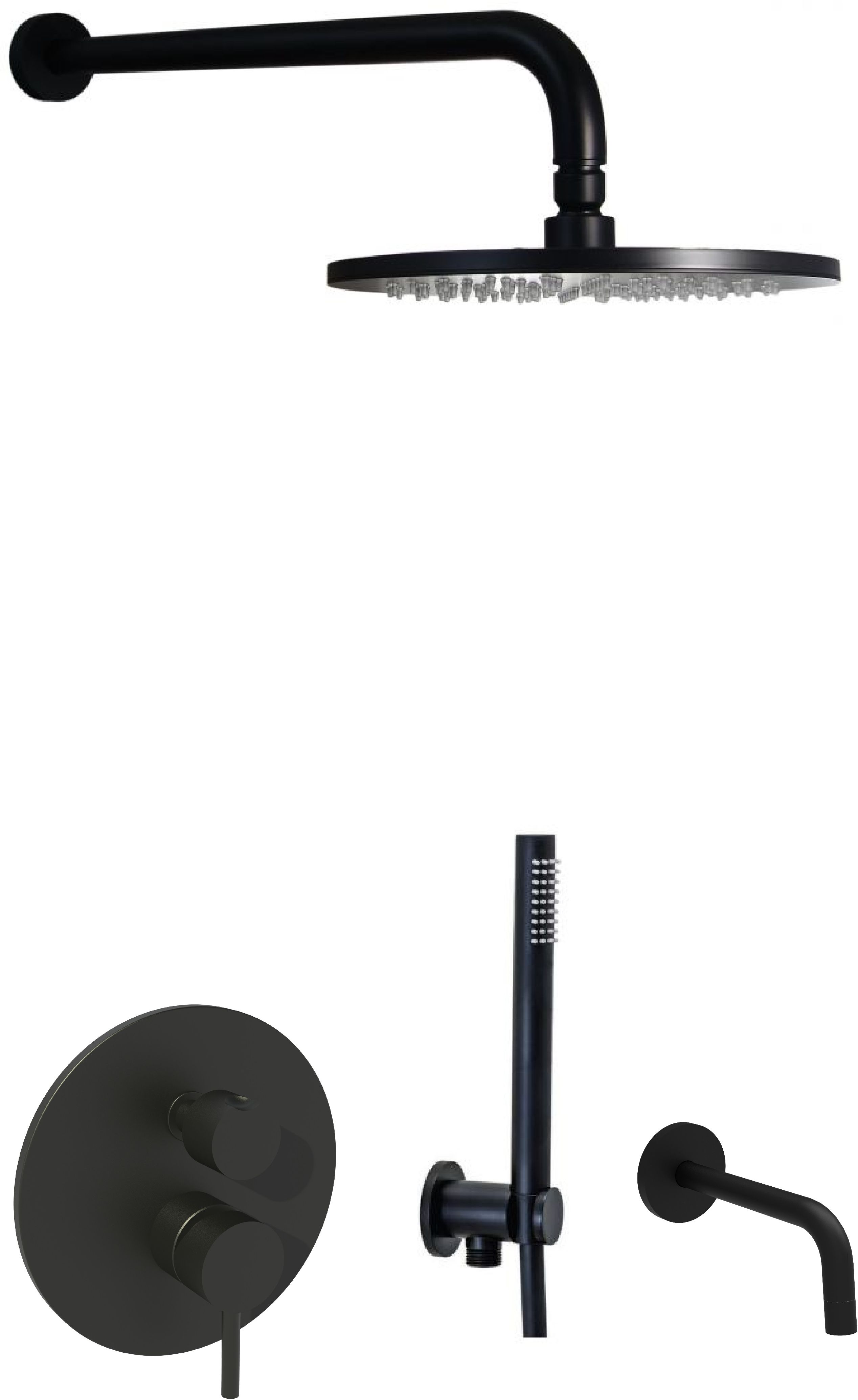 Paffoni Light set per vasca e doccia da incasso nero LIG019ZSCW3A.NO