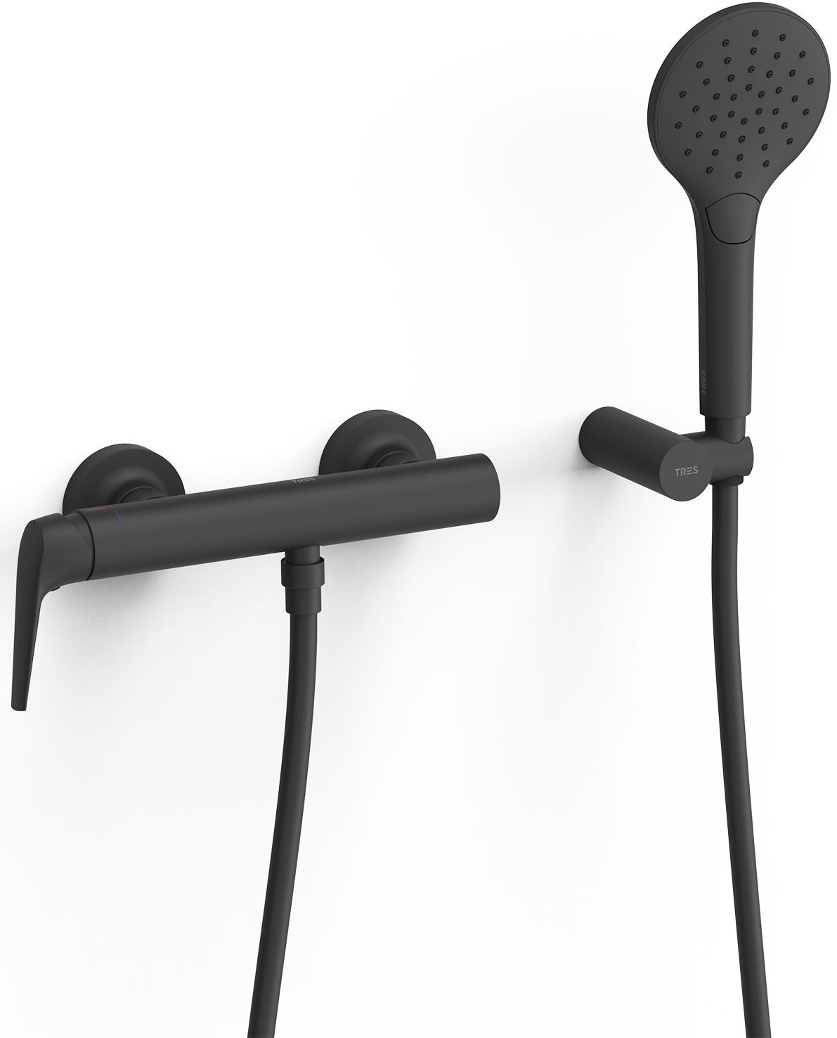 Tres Fuji rubinetto per doccia a parete nero 28116701NM