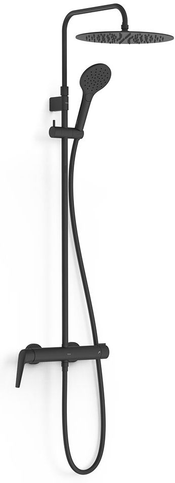 Tres Fuji set doccia a parete con soffione nero 28119701NM