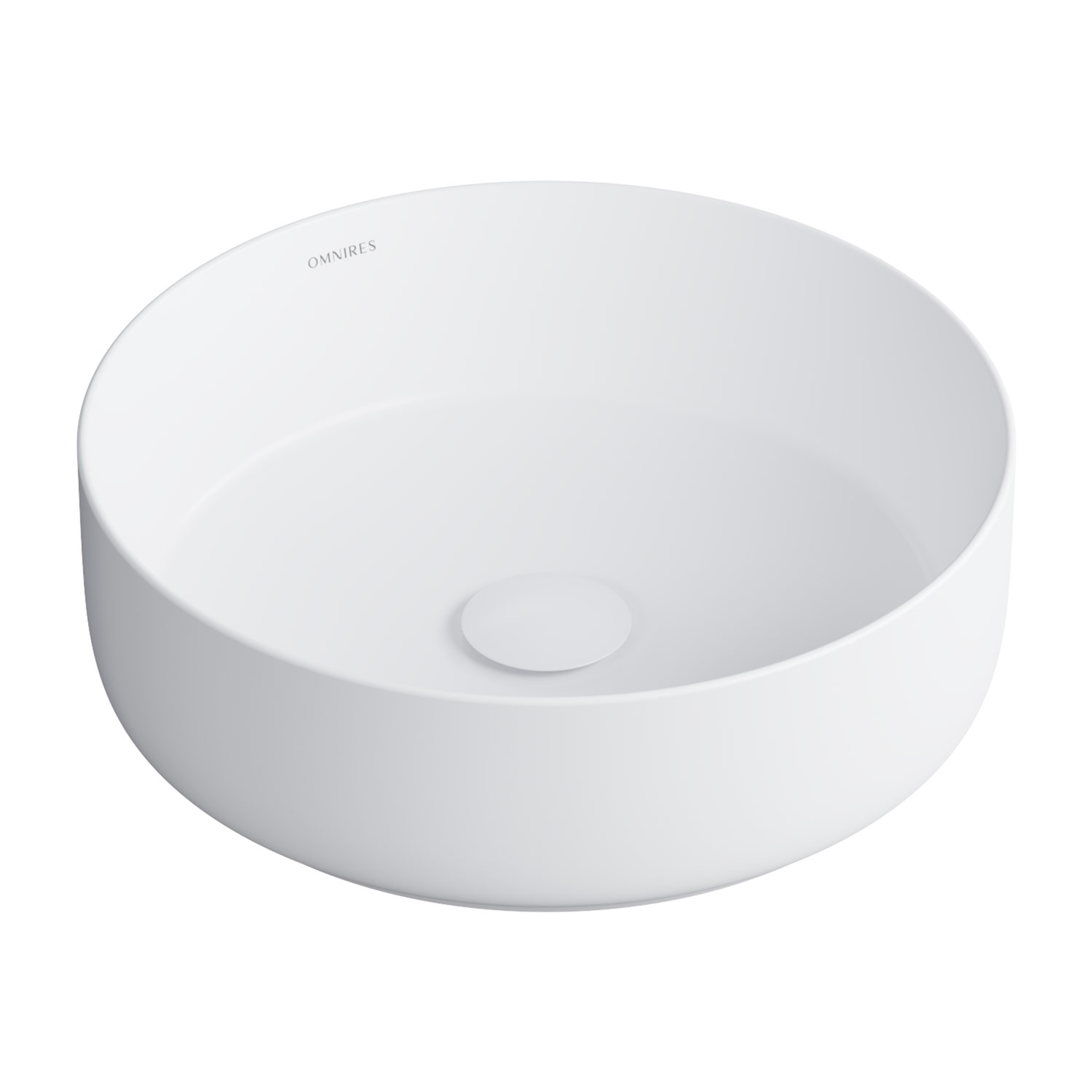 Omnires Tulsa lavabo 36x36 cm rotonda da appoggio bianco TULSA355BM