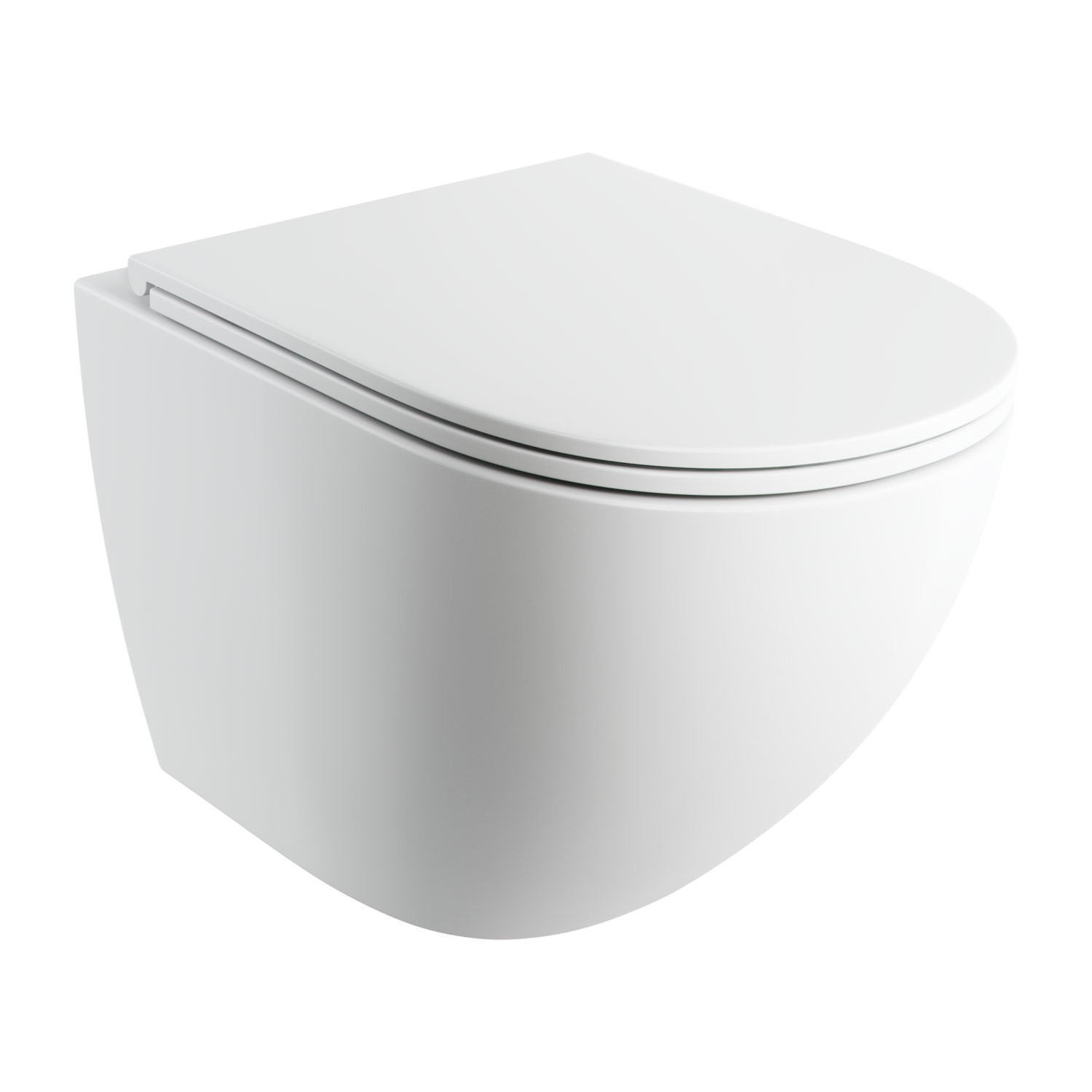 Omnires Ottawa vaso wc con copriwater a discesa lenta sospeso senza brida bianco opaco OTTAWACMWBM