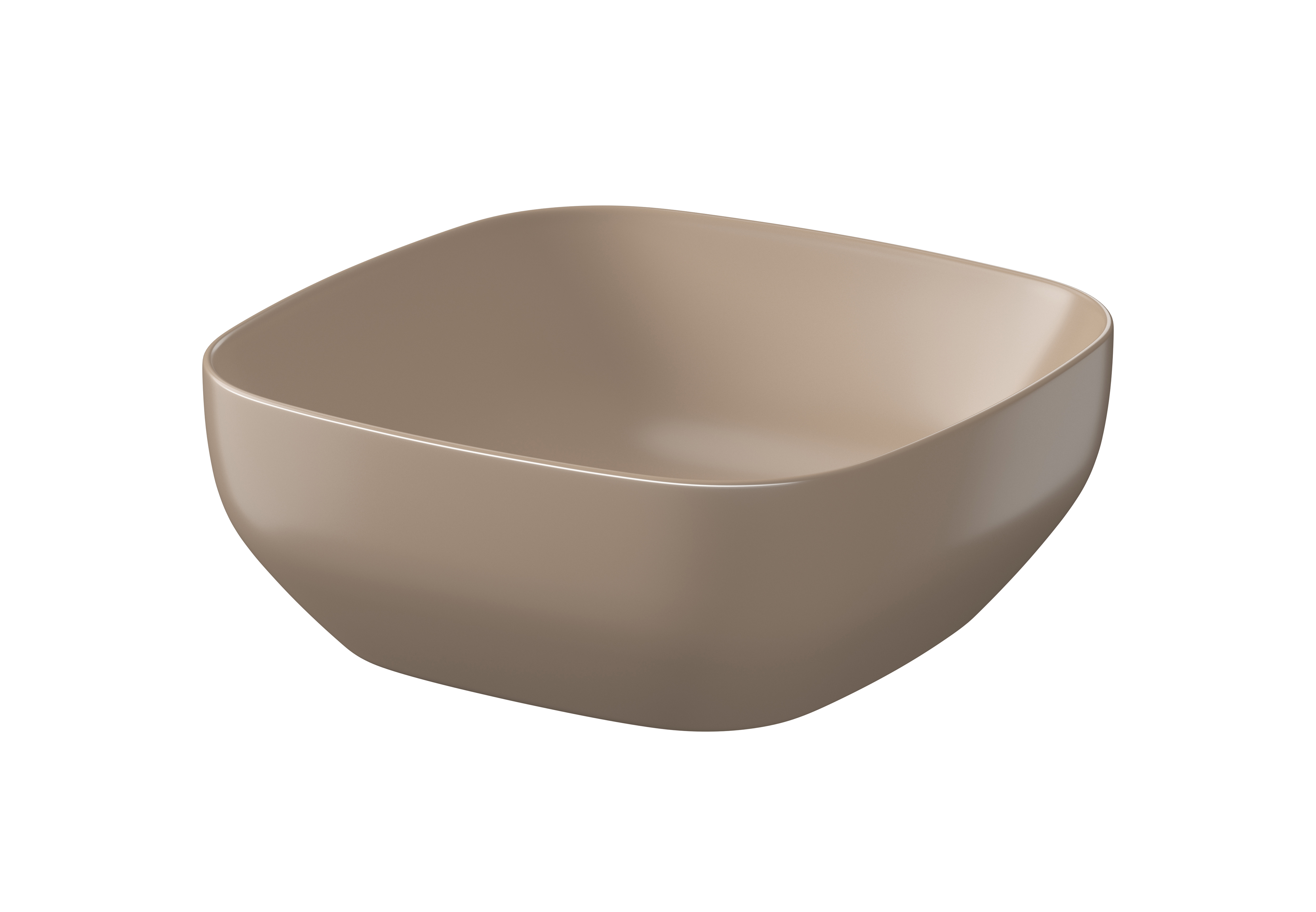 Cersanit Larga lavabo 38x38 cm quadrata da appoggio marrone/beige K677-058