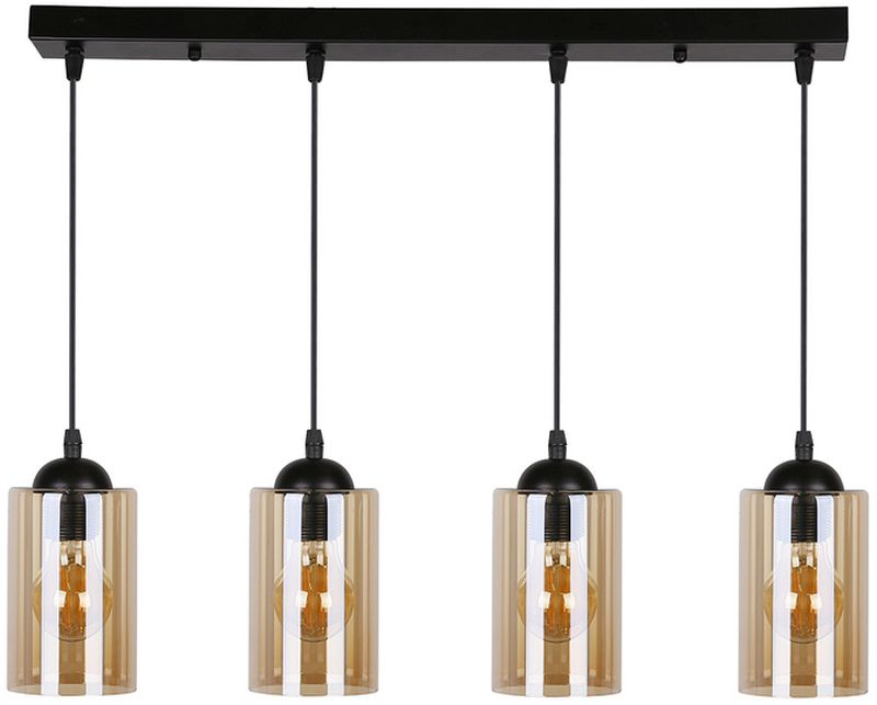 Candellux Bistro lampada sospesa 4x40 W nero-ambra 34-00552