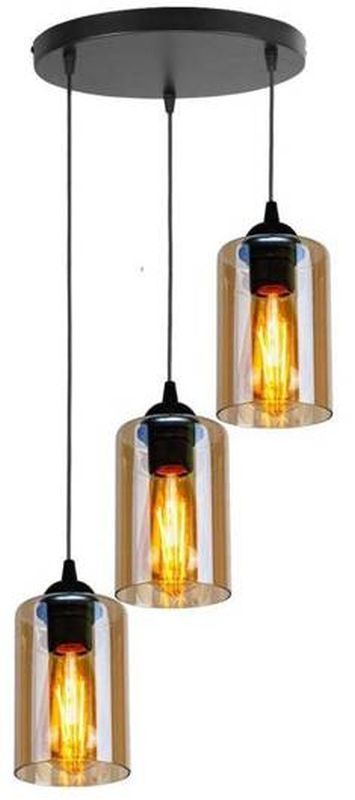 Candellux Bistro lampada sospesa 3x40 W nero-ambra 33-00576