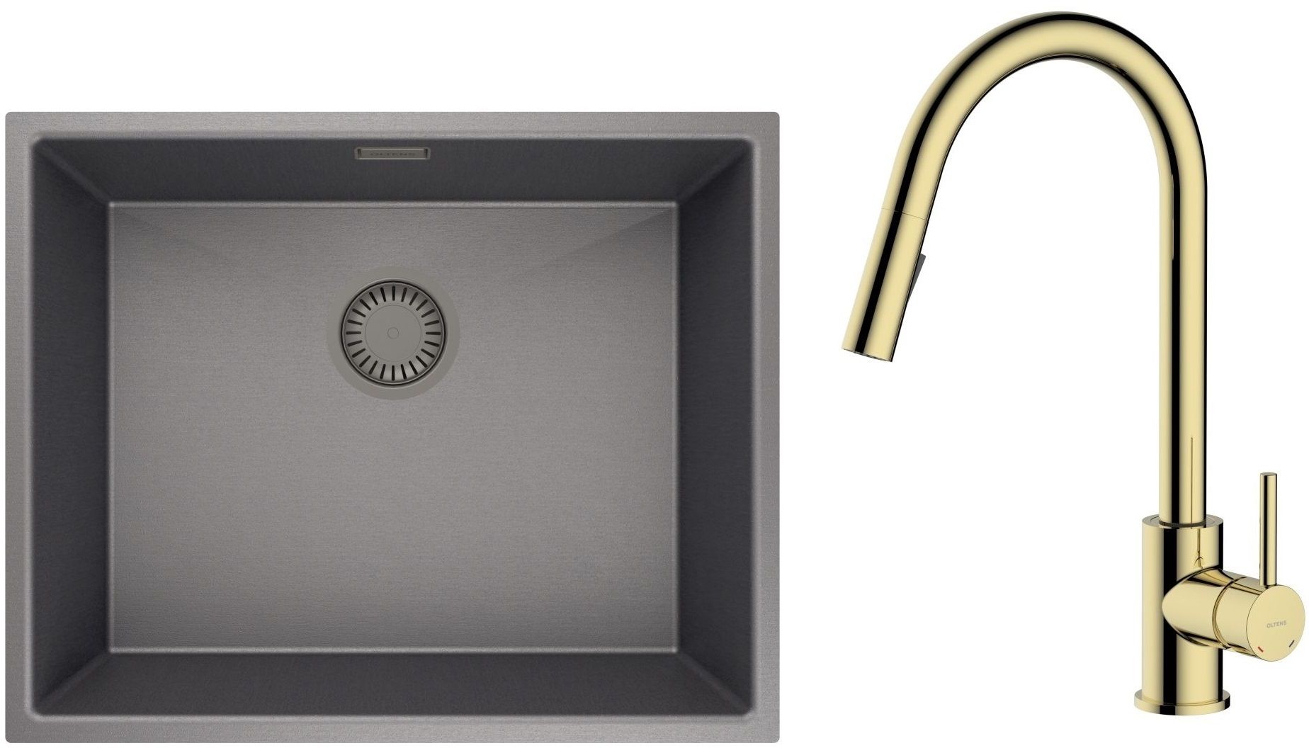 Set lavello in acciaio Oltens Stalvask 71101300, rubinetto da cucina Oltens Litla 35204800