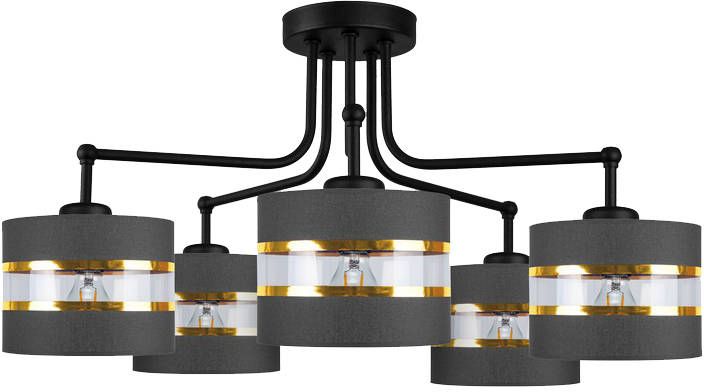 Candellux Andy lampada da soffitto 5x40 W nero-oro 35-06158