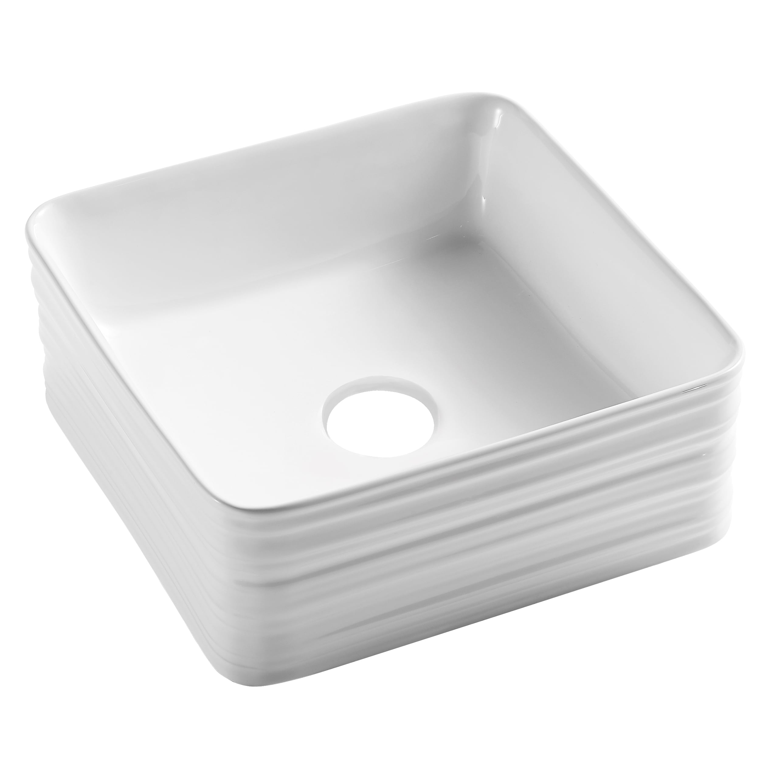 Invena Akte lavabo 38x38 cm quadrata da appoggio bianco CE-54-K01
