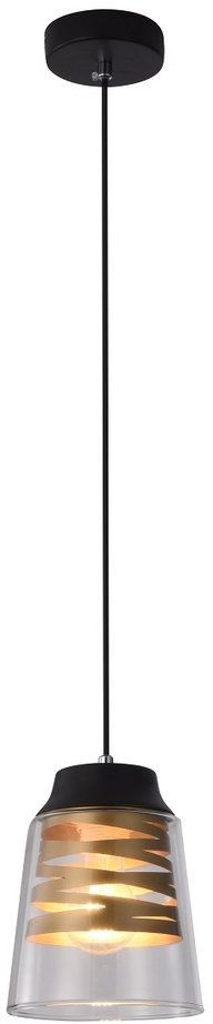Candellux Fresno lampada sospesa 1x60 W nero-trasparente-oro 31-78384