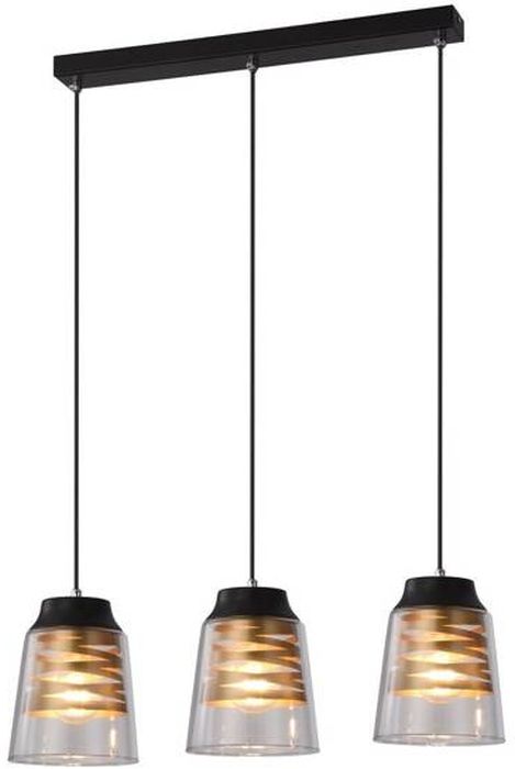 Candellux Fresno lampada sospesa 3x40 W nero-trasparente-oro 33-78094