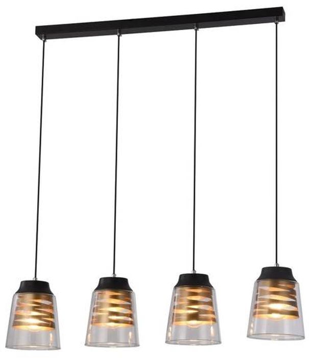 Candellux Fresno lampada sospesa 4x40 W nero-trasparente-oro 34-78124