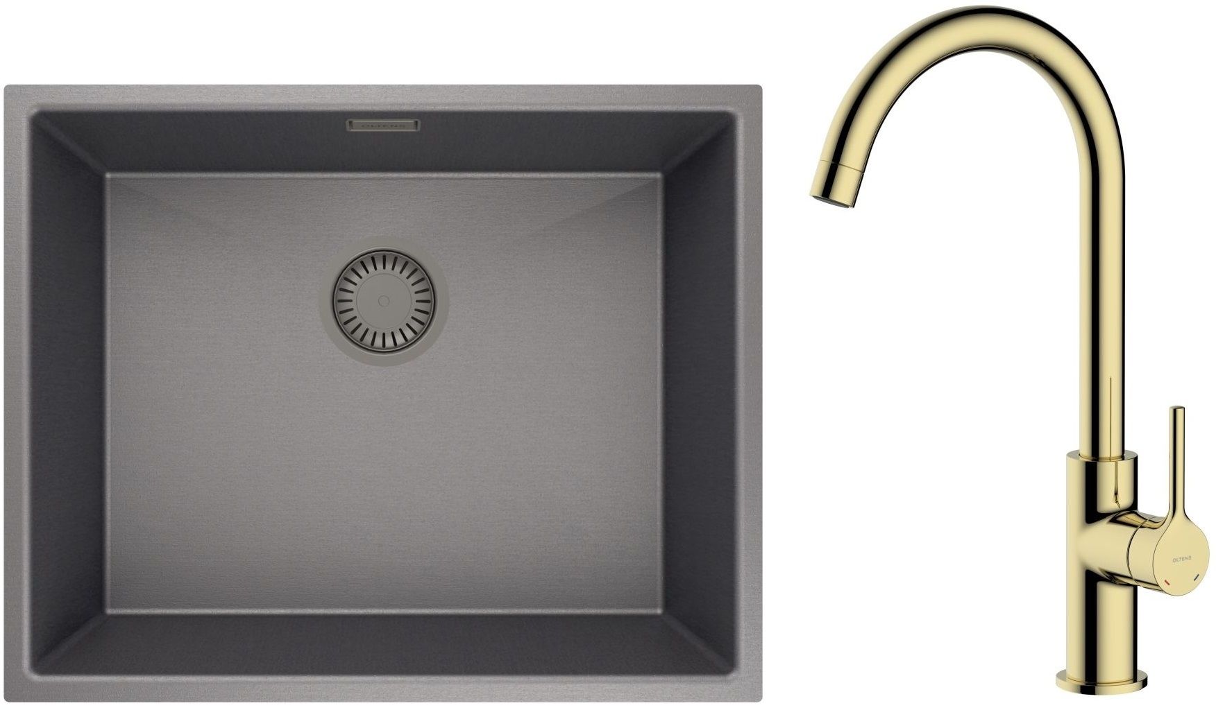 Set lavello in acciaio Oltens Stalvask 71101300, rubinetto da cucina Oltens Skafta 35206800