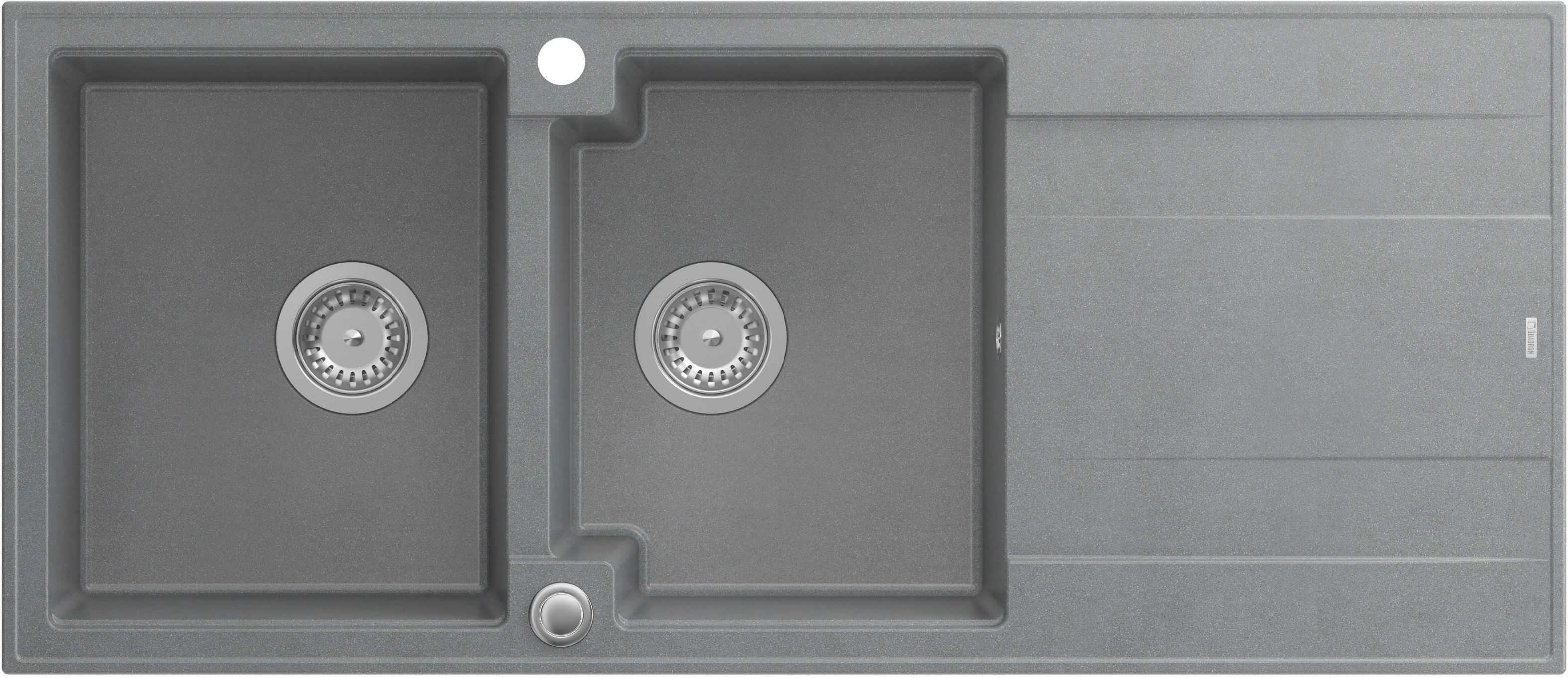 Quadron Evan lavello graniteq 116x50 cm grigio/grafite/inox HQE11650U5_BS_P2O