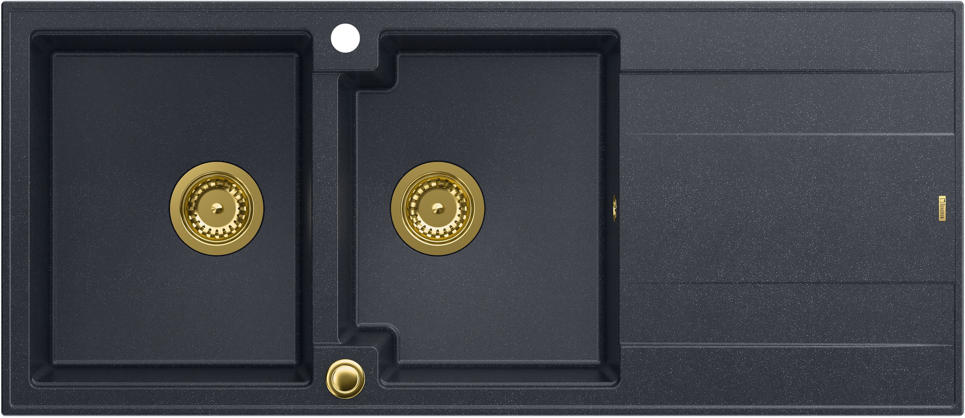 Quadron Evan lavello graniteq 116x50 cm nero HQE11650U8_PVDG1_P2O