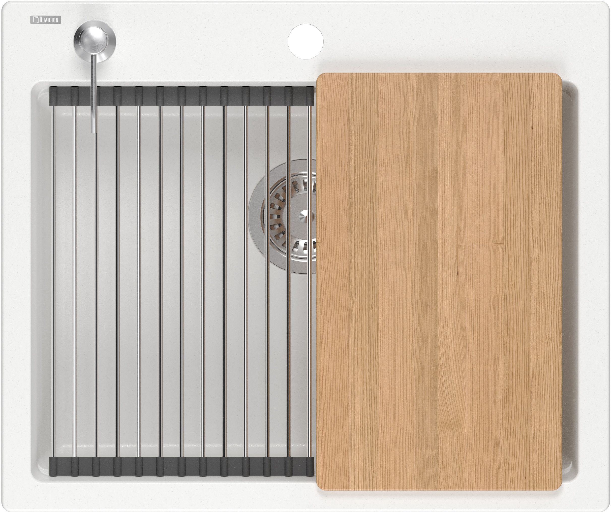 Quadron Kurt 110 lavello graniteq 59.5x50 cm bianco HCQK5052BIK