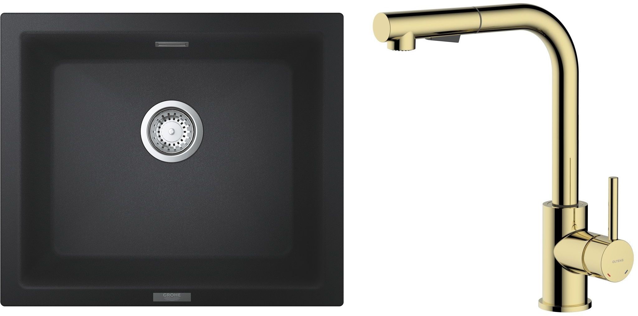 Set lavello in granito Grohe K700 31654AP0, rubinetto da cucina Oltens Myvat 35205800