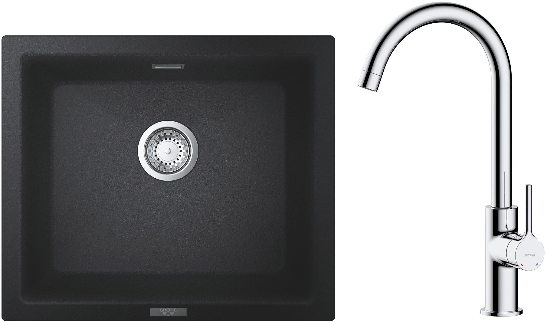 Set lavello in granito Grohe K700 31654AP0, rubinetto da cucina Oltens Skafta 35206100