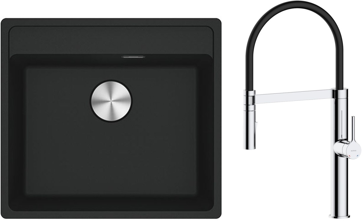 Set lavello in granito Franke Maris 114.0661.642, rubinetto da cucina Oltens Borga 35207100