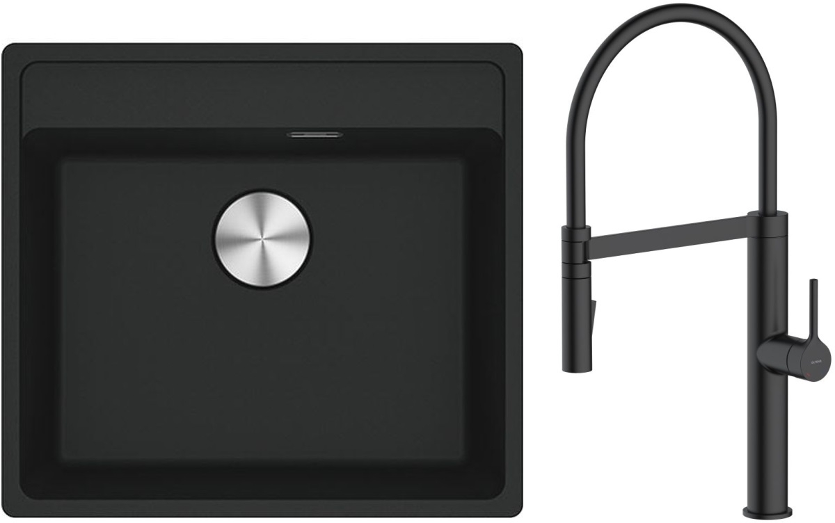 Set lavello in granito Franke Maris 114.0661.642, rubinetto da cucina Oltens Borga 35207300