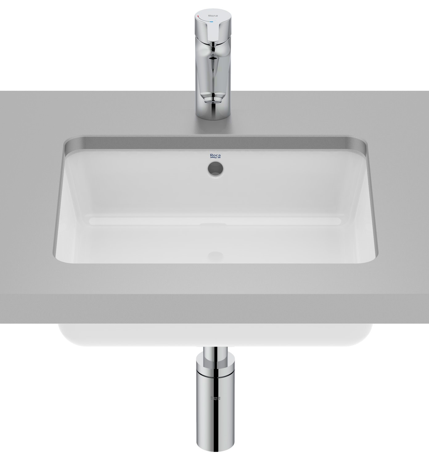Roca Gap lavabo 45.2x40.2 cm rettangolare sottopiano bianco A3270YES00
