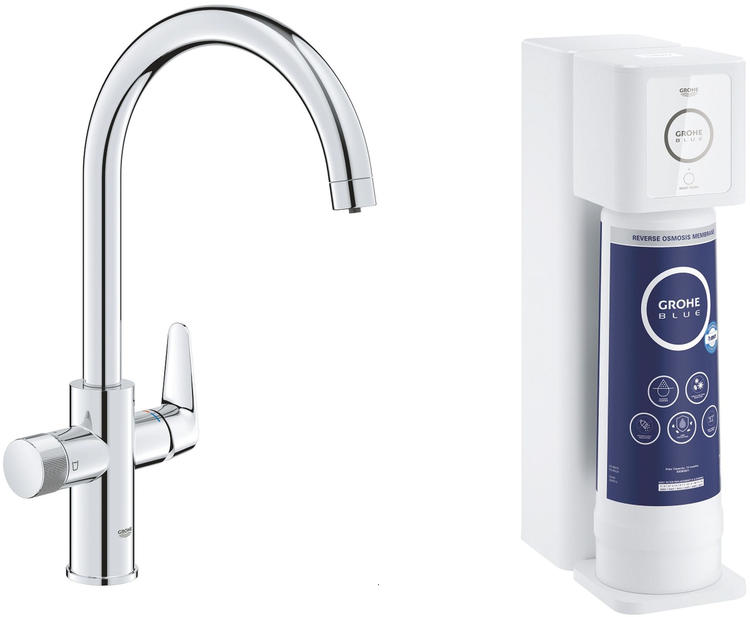 Set starter kit Grohe Blue 40877000, rubinetto per filtro dell'acqua Grohe Blue 30592000