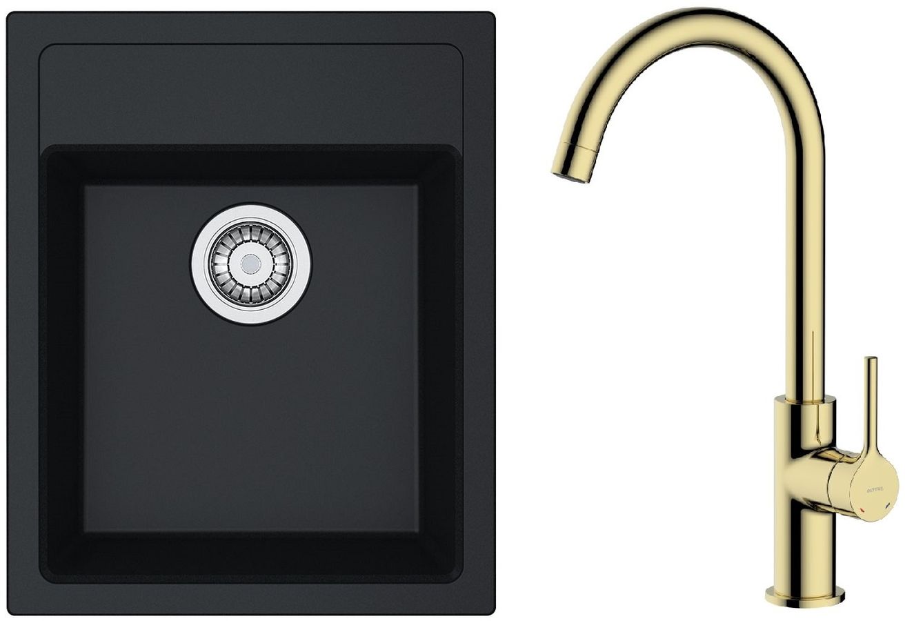 Set lavello Tectonite Franke Sirius 114.0496.104, rubinetto da cucina Oltens Skafta 35206800