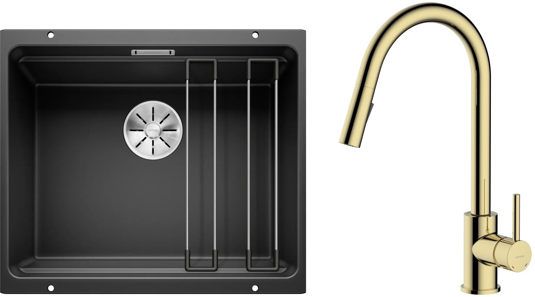 Set lavello in granito Blanco Etagon 500-U 525887, rubinetto da cucina Oltens Litla 35204800