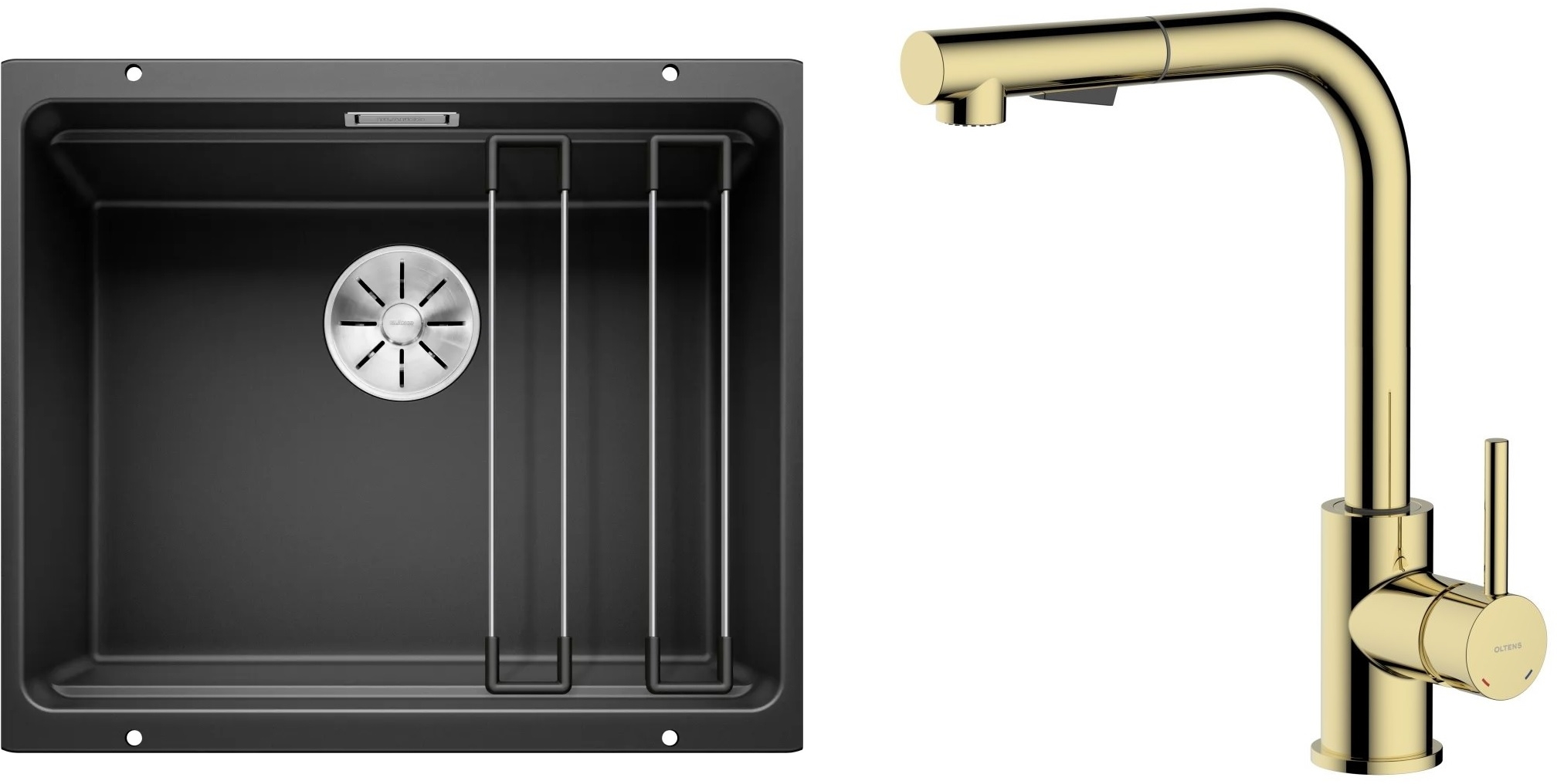 Set lavello in granito Blanco Etagon 500-U 525887, rubinetto da cucina Oltens Myvat 35205800