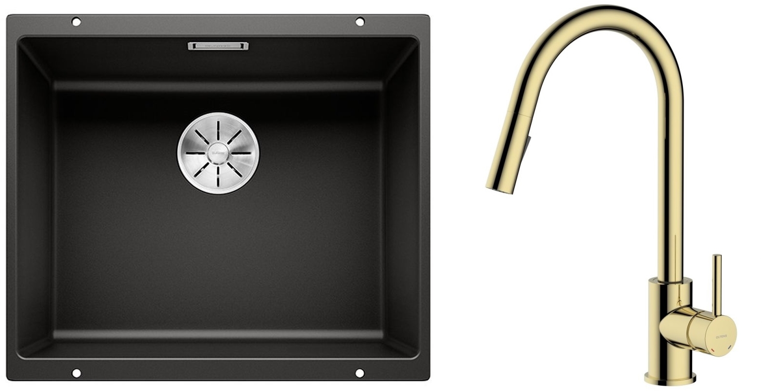 Set lavello in granito Blanco Subline 500-U 525995, rubinetto da cucina Oltens Litla 35204800