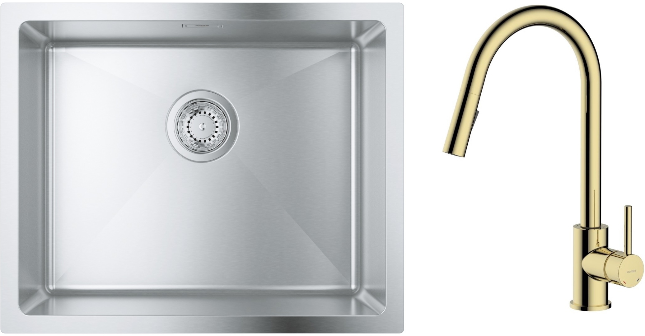 Set lavello in acciaio Grohe K700 31574SD1, rubinetto da cucina Oltens Litla 35204800