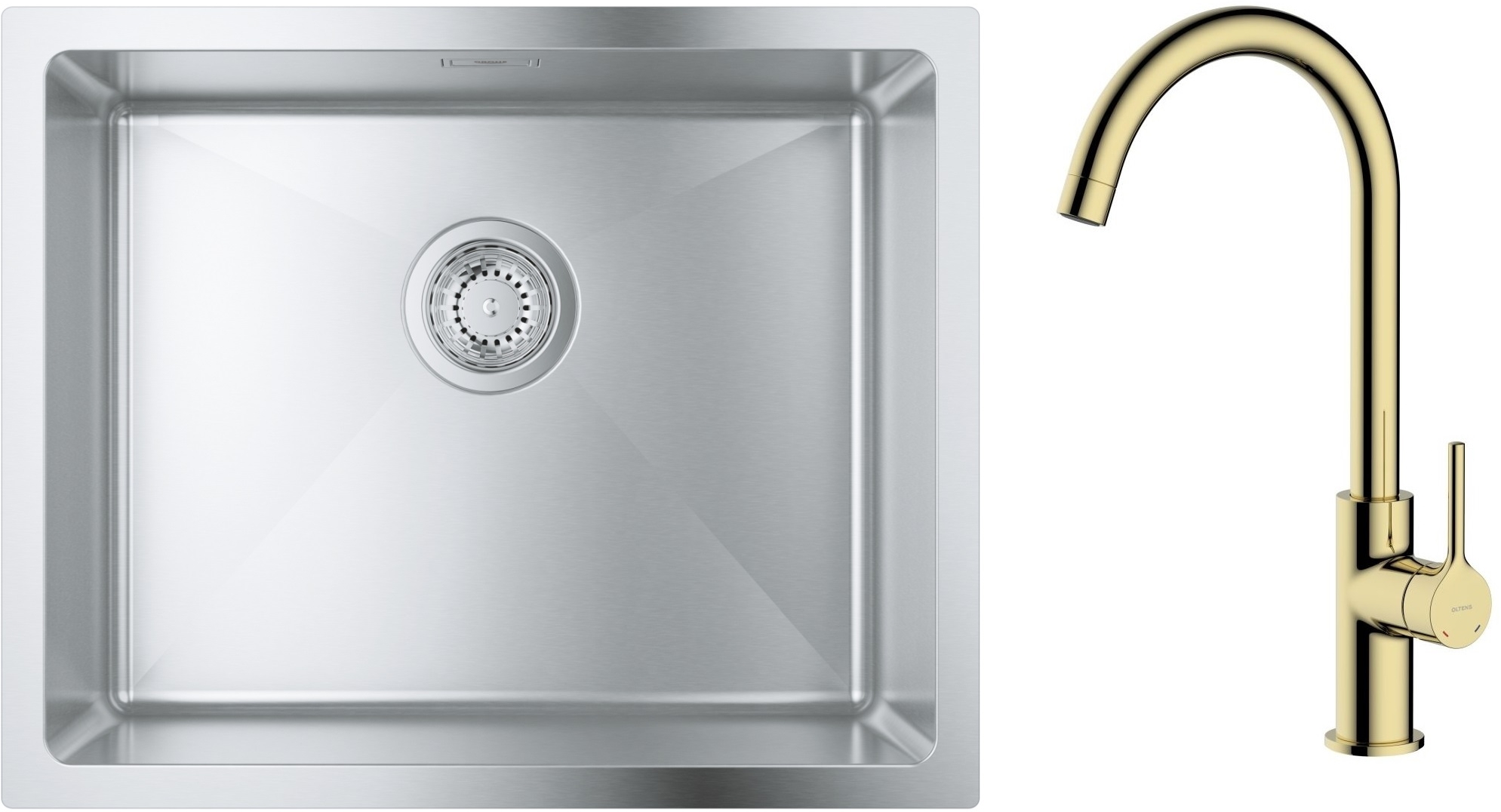 Set lavello in acciaio Grohe K700 31574SD1, rubinetto da cucina Oltens Skafta 35206800