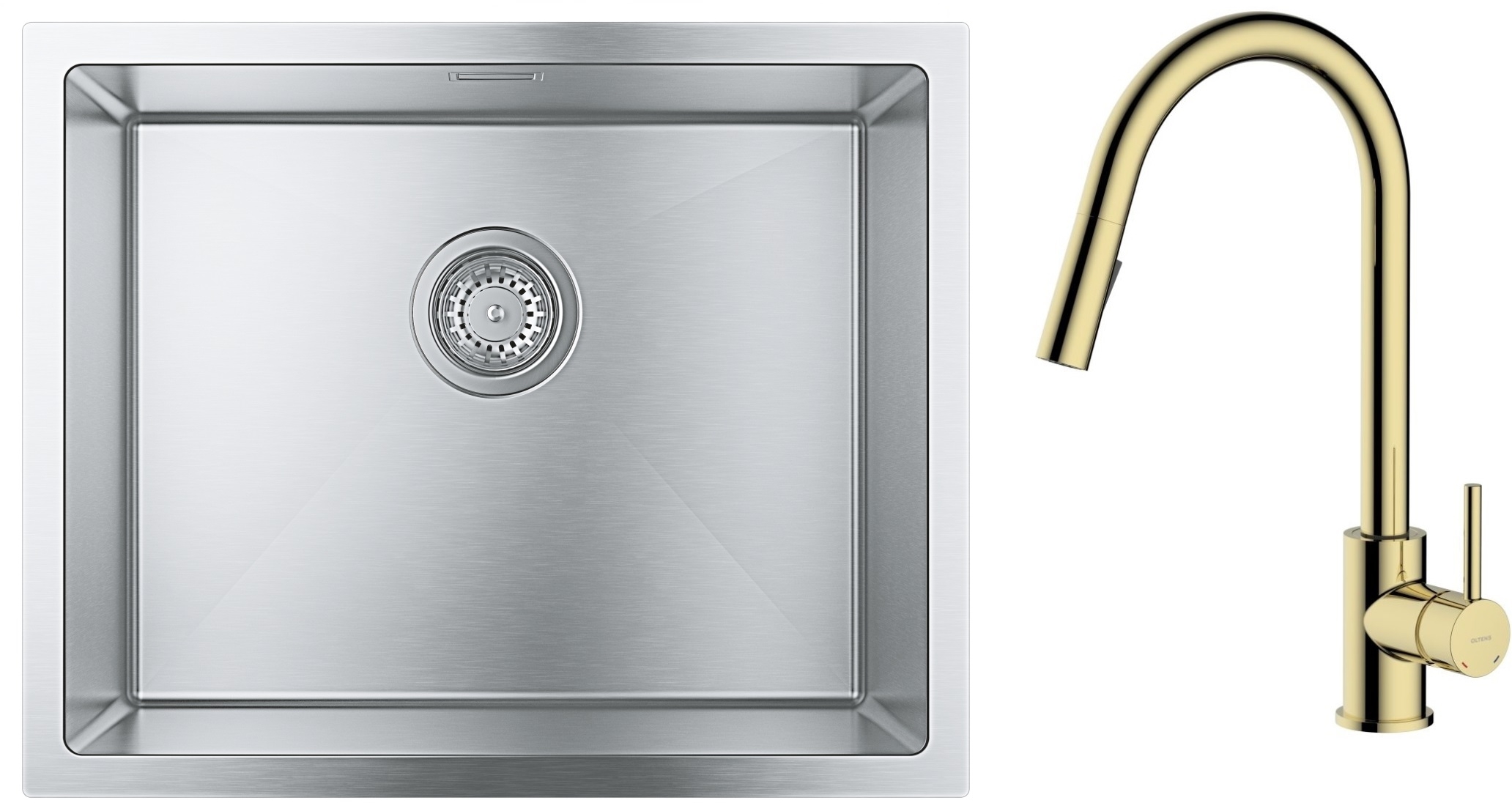 Set lavello in acciaio Grohe K700 31726SD0, rubinetto da cucina Oltens Litla 35204800