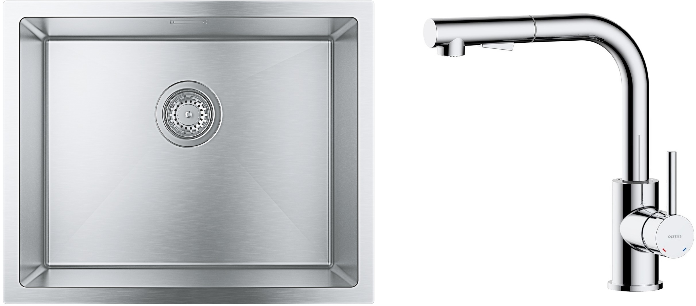 Set lavello in acciaio Grohe K700 31726SD0, rubinetto da cucina Oltens Myvat 35205100