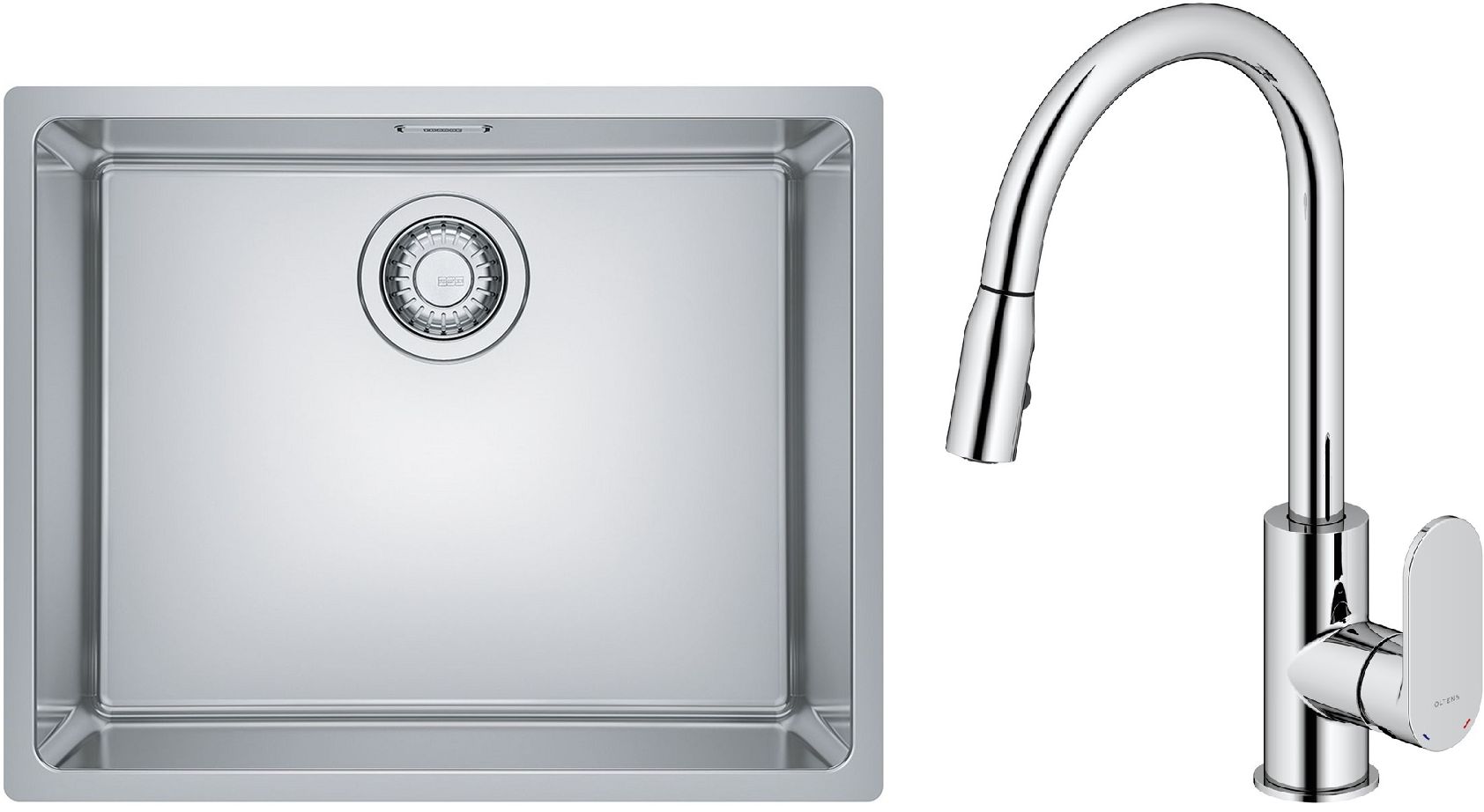 Set lavello in acciaio Franke Maris 122.0525.271, rubinetto da cucina Oltens Lista 35202100