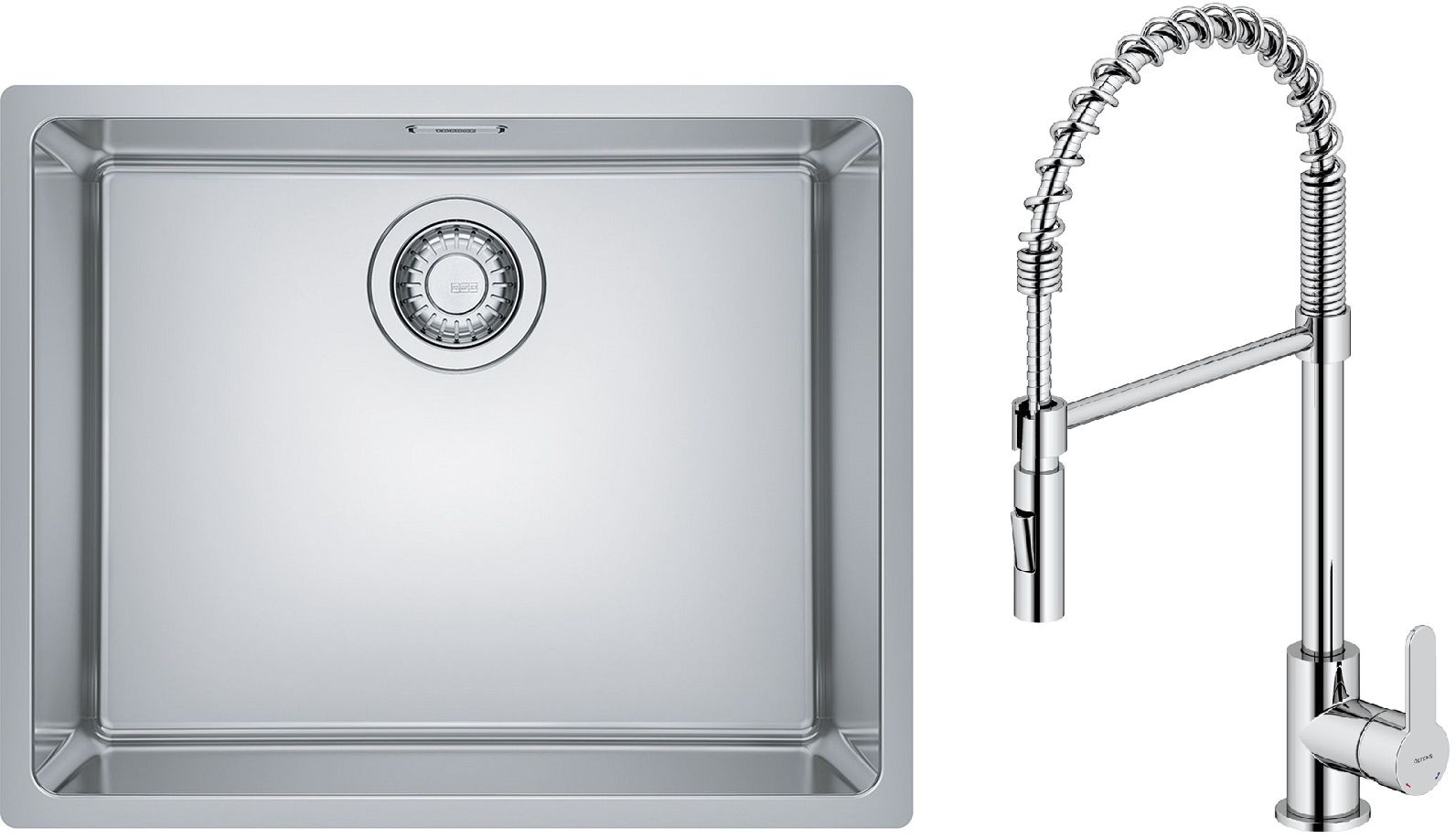 Set lavello in acciaio Franke Maris 122.0525.271, rubinetto da cucina Oltens Duf 35203100