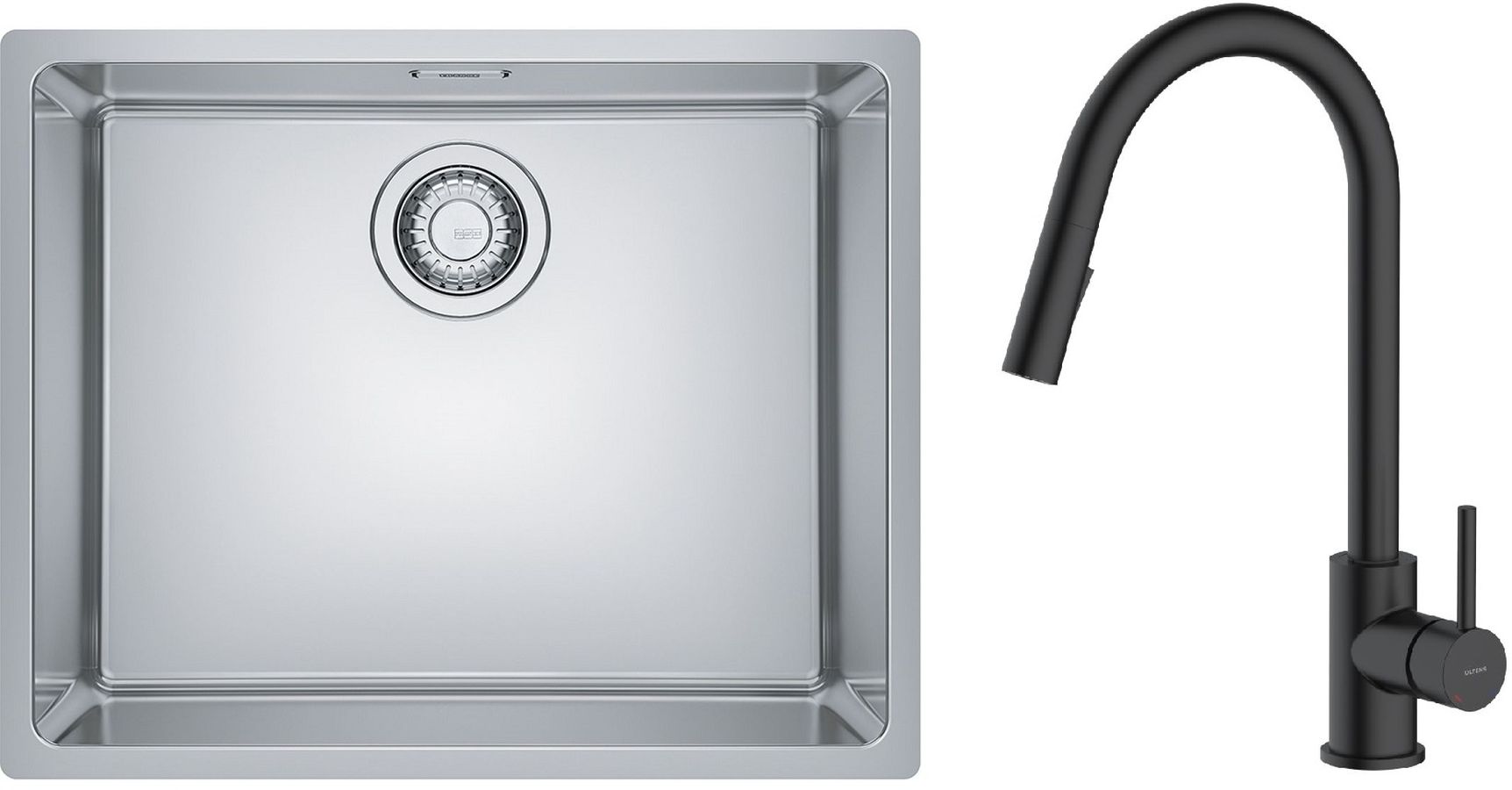 Set lavello in acciaio Franke Maris 122.0525.271, rubinetto da cucina Oltens Litla 35204300