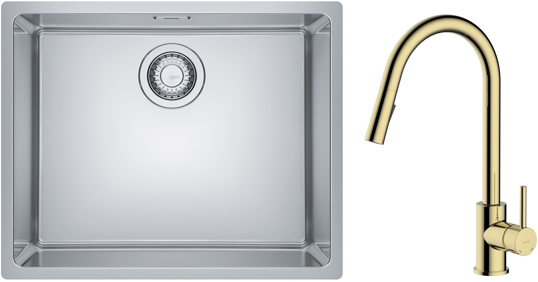 Set lavello in acciaio Franke Maris 122.0525.271, rubinetto da cucina Oltens Litla 35204800