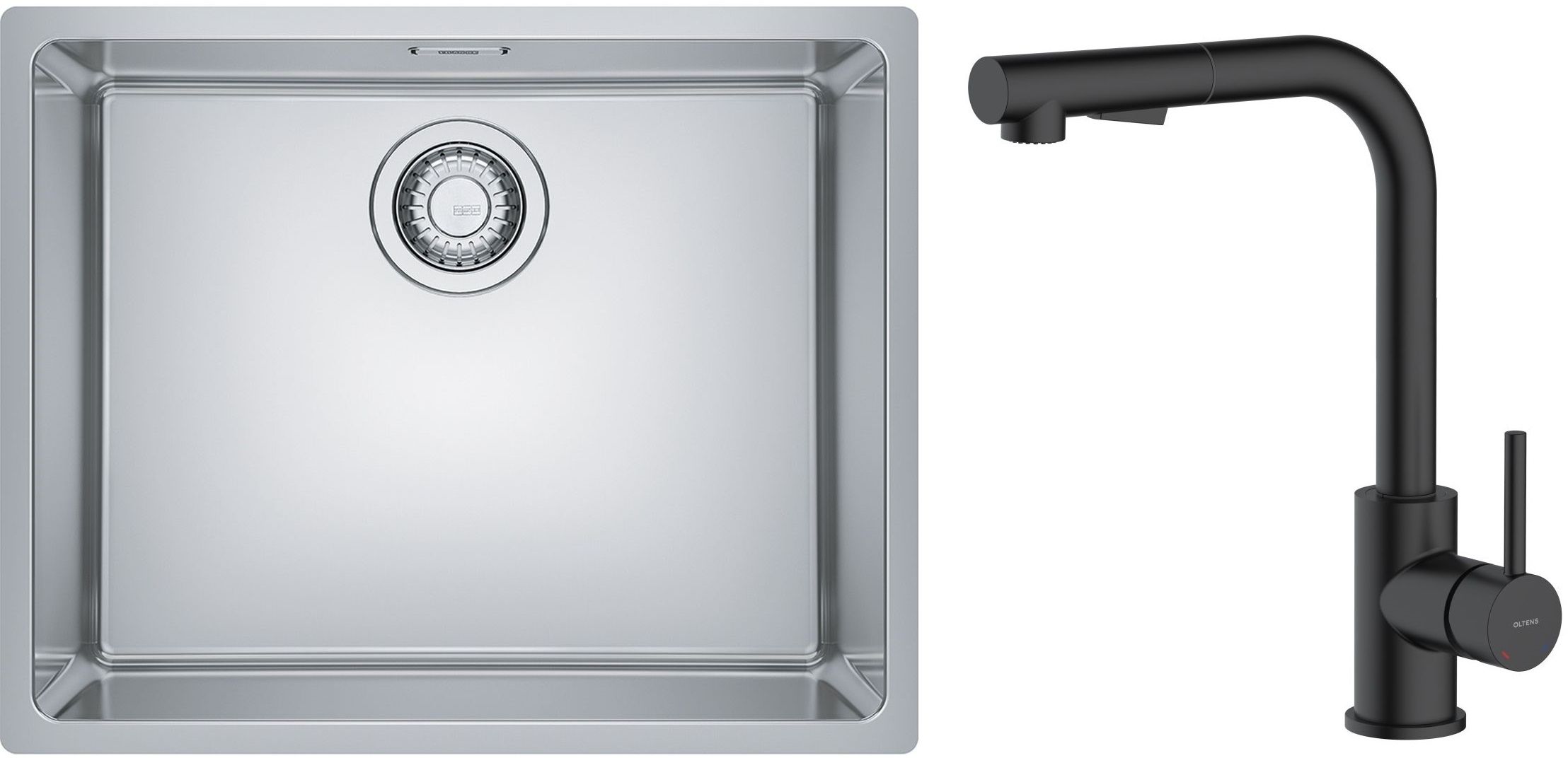 Set lavello in acciaio Franke Maris 122.0525.271, rubinetto da cucina Oltens Myvat 35205300