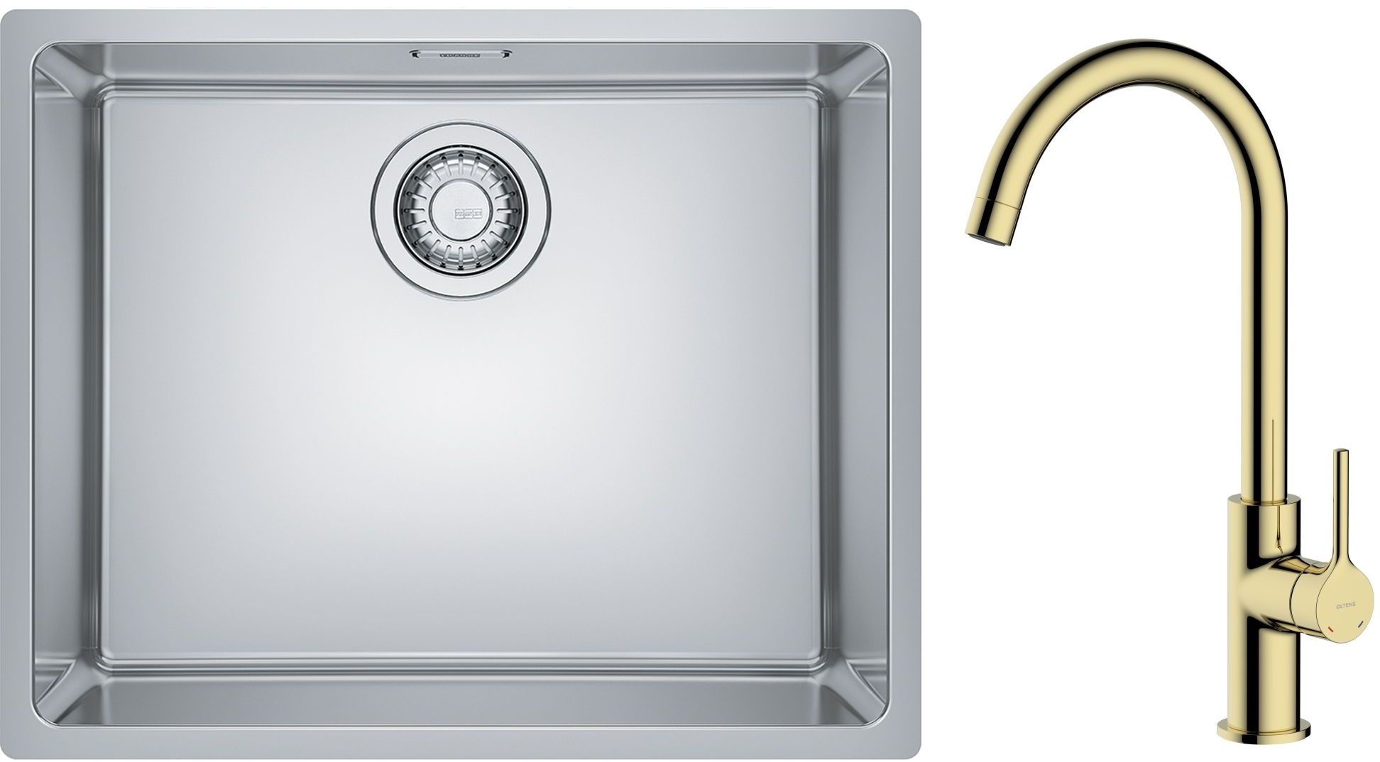 Set lavello in acciaio Franke Maris 122.0525.271, rubinetto da cucina Oltens Skafta 35206800